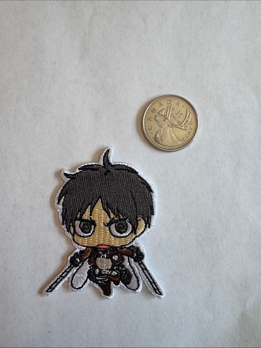 Attack on titan Chibi Anime Embroidered Iron-On Patch - Black,Tan, Brown